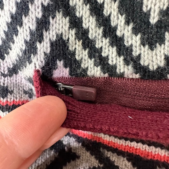 Title‎ Nine Sweater Full Zip Women's Large Nordic Ski Aztec Apres Merino Wool - Picture 4 of 7